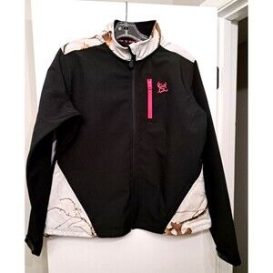 Bushmaster Realtree Women's Pink Black Camo Hunting Jacket Camouflage Coat LARGE